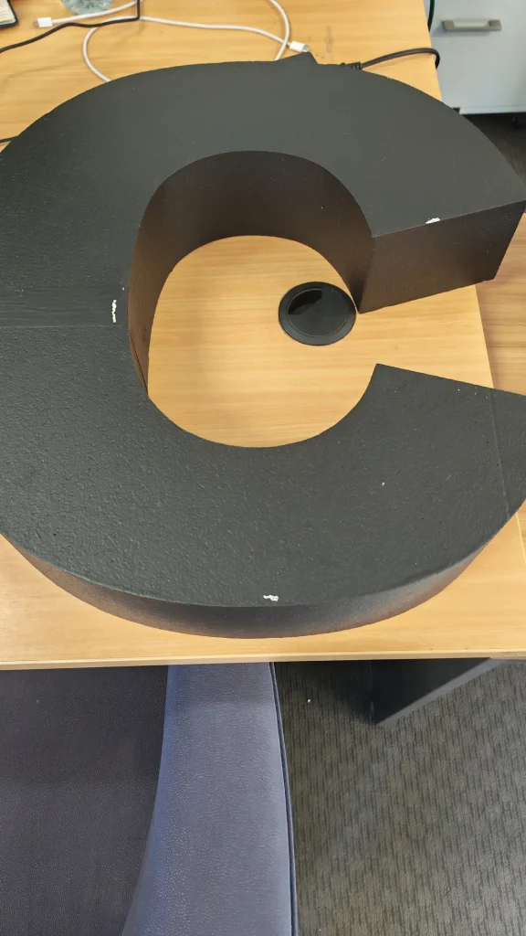 C-shaped Basic M grade painted EPS foam sample